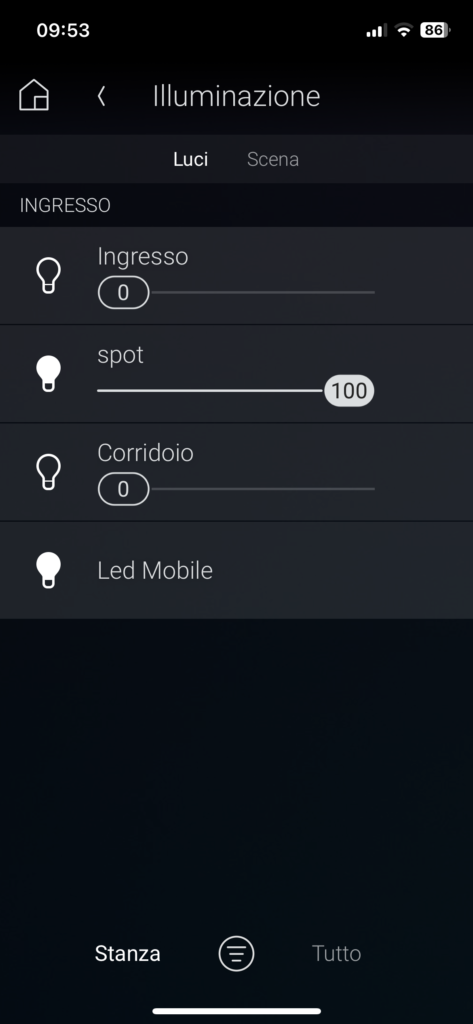 Gestione illuminazione